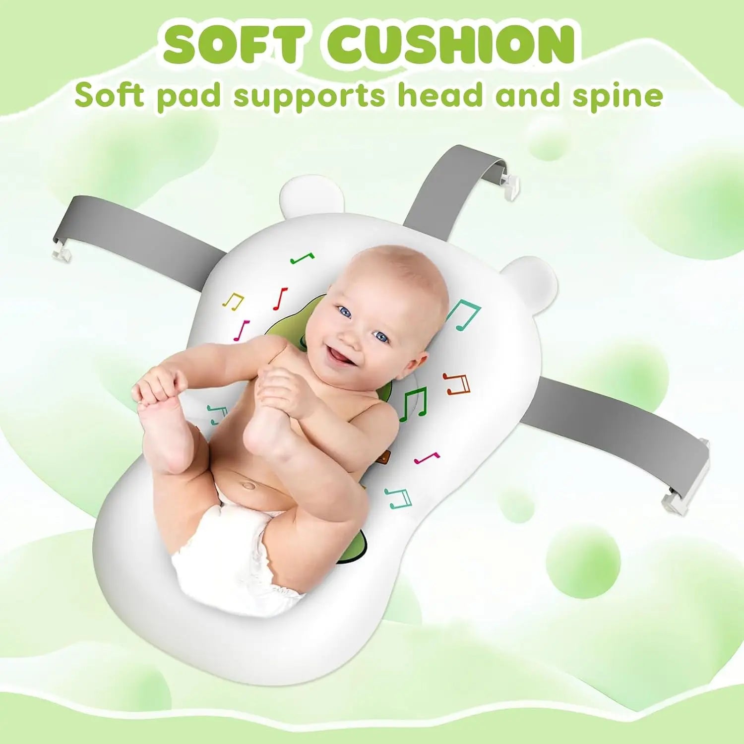 Foldable Baby Bath Tub with Cushion & Thermometer