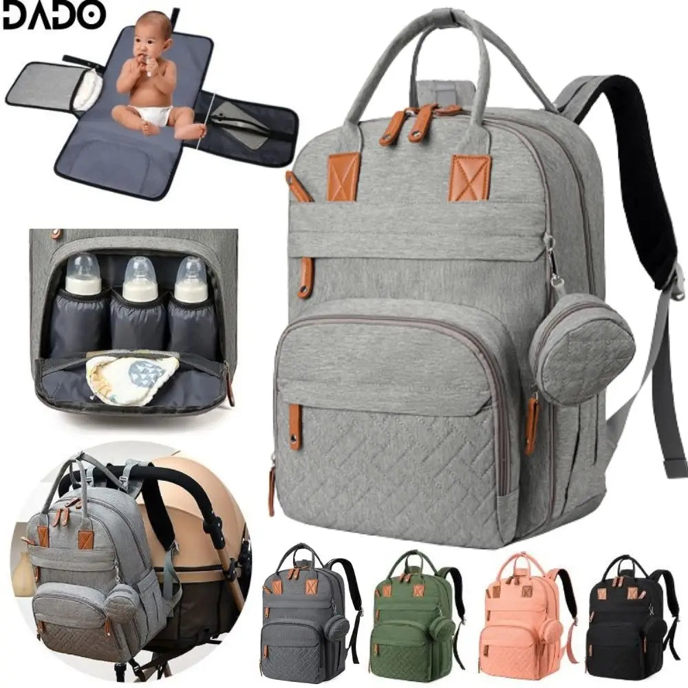 Multifunctional Diaper Bag Backpack with Changing Station