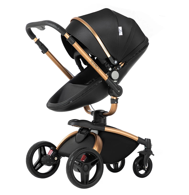 360 Degree Swivel Premium Leather Pushchair Set 3 in 1 BabyAbout