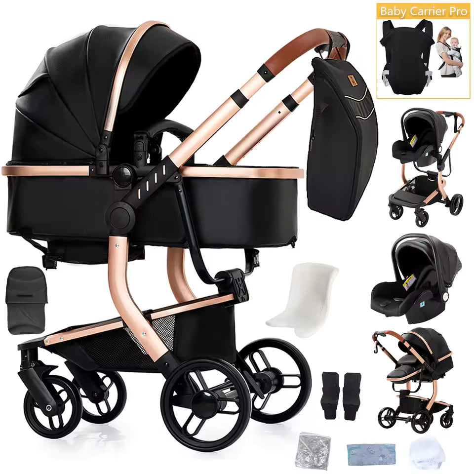 Luxury All in One Leather Pushchair Bundle