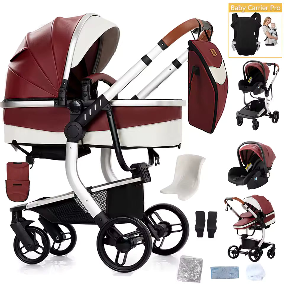 Luxury All in One Leather Pushchair Bundle