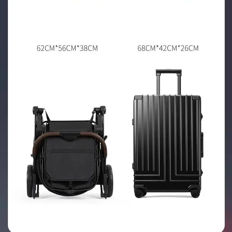 a black suitcase and a black suitcase with wheels