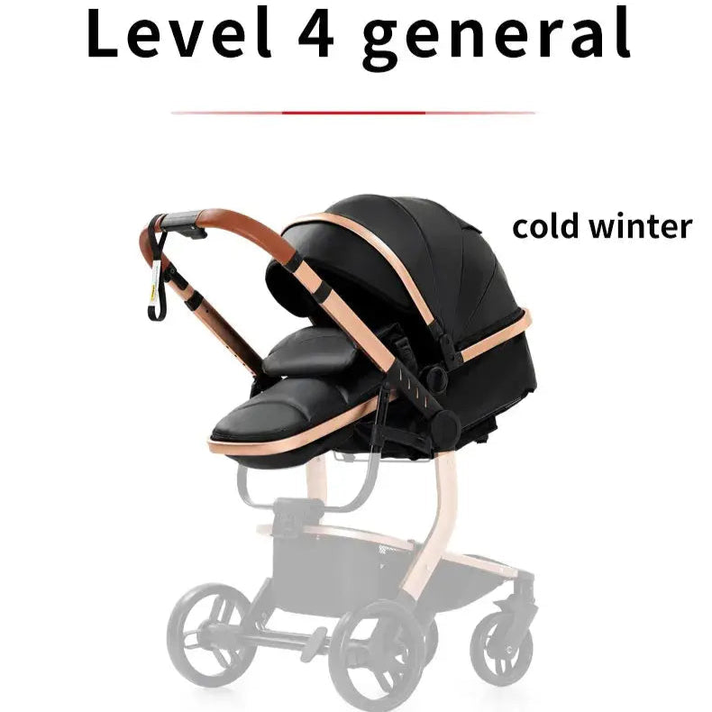 a black and brown stroller with the words level 4 general