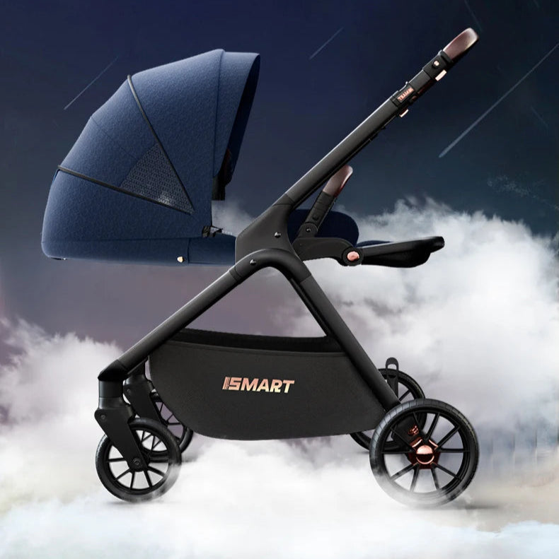 High Landscape Baby Stroller with Removable Bassinet