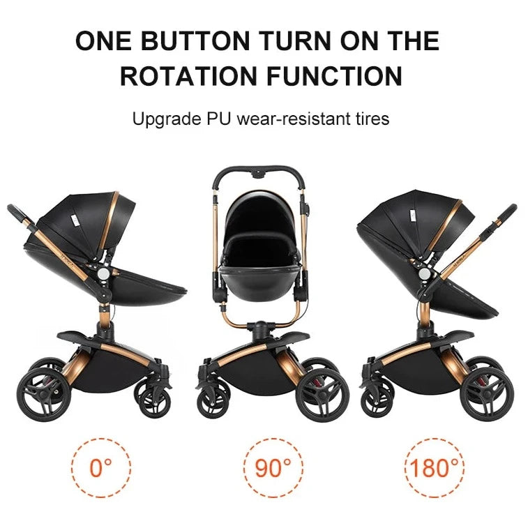 three different types of baby strollers with wheels