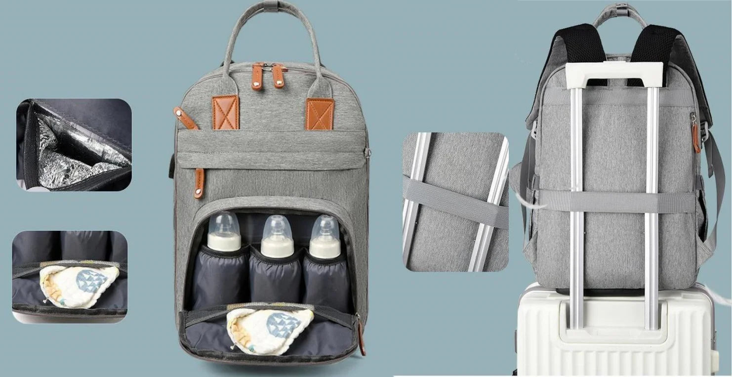 Multifunctional Diaper Bag Backpack with Changing Station