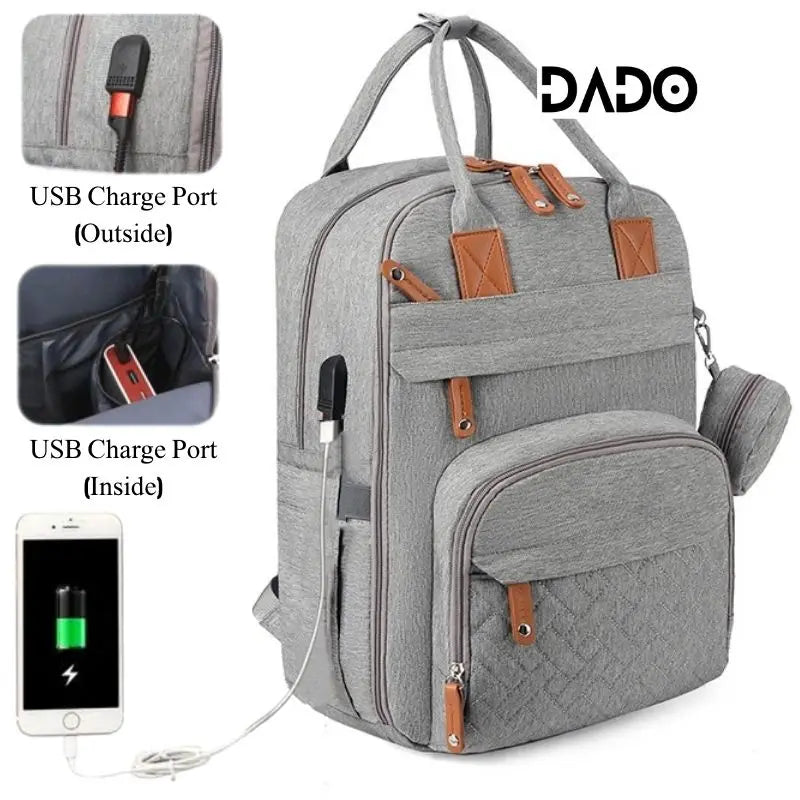 Multifunctional Diaper Bag Backpack with Changing Station