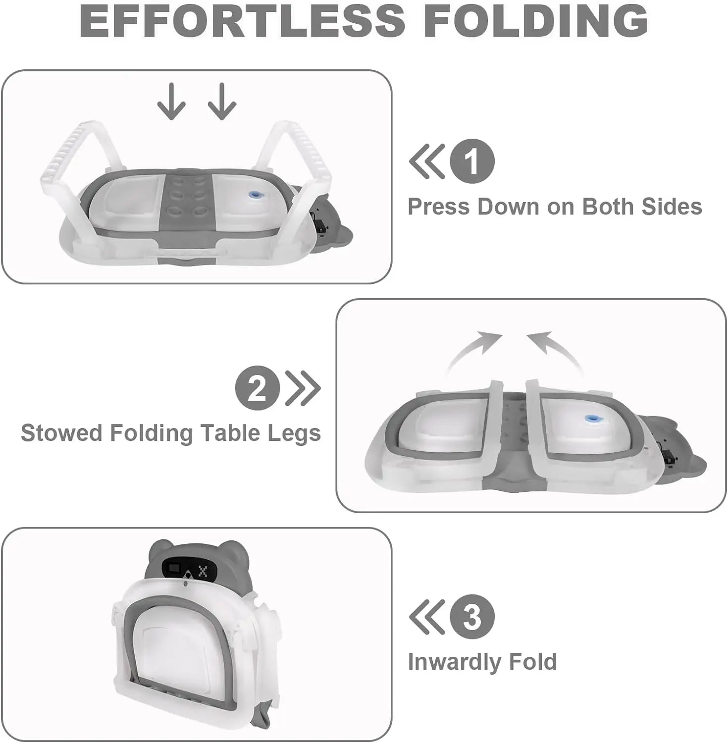 Foldable Baby Bath Tub with Cushion & Thermometer