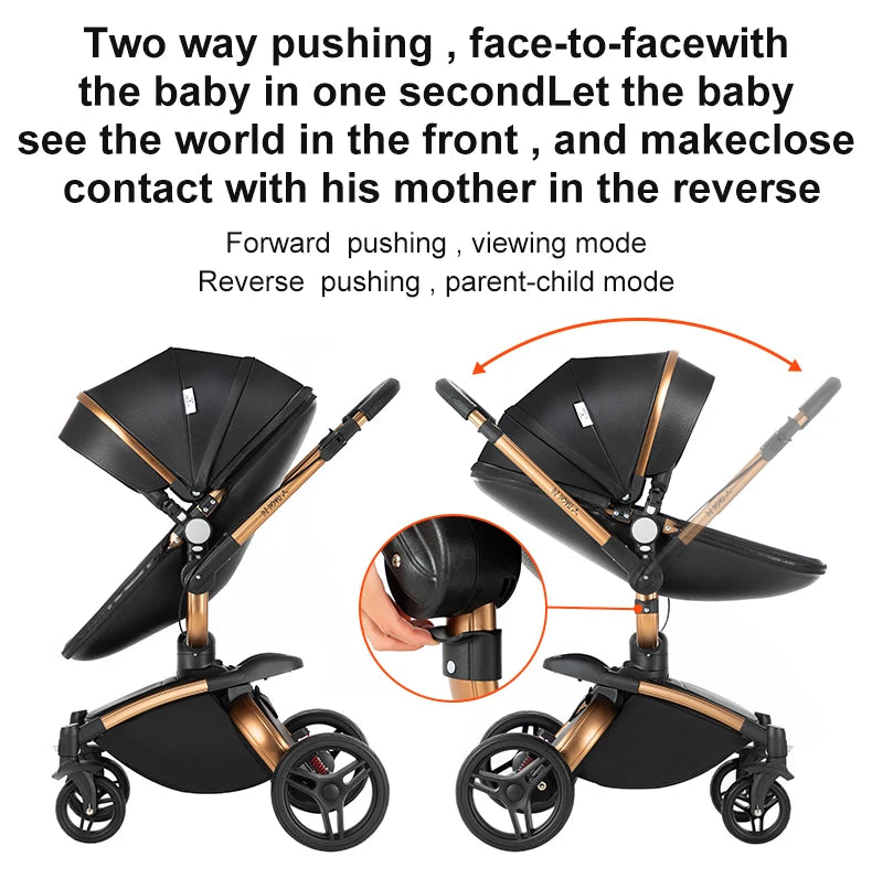 a picture of a baby stroller with instructions on how to use it