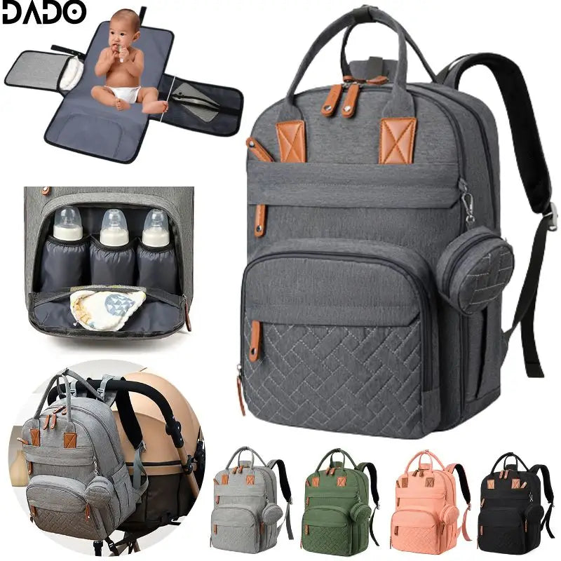 Multifunctional Diaper Bag Backpack with Changing Station