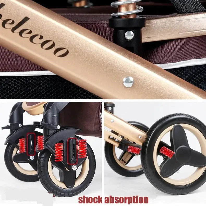 a collage of photos of a gold and black scooter