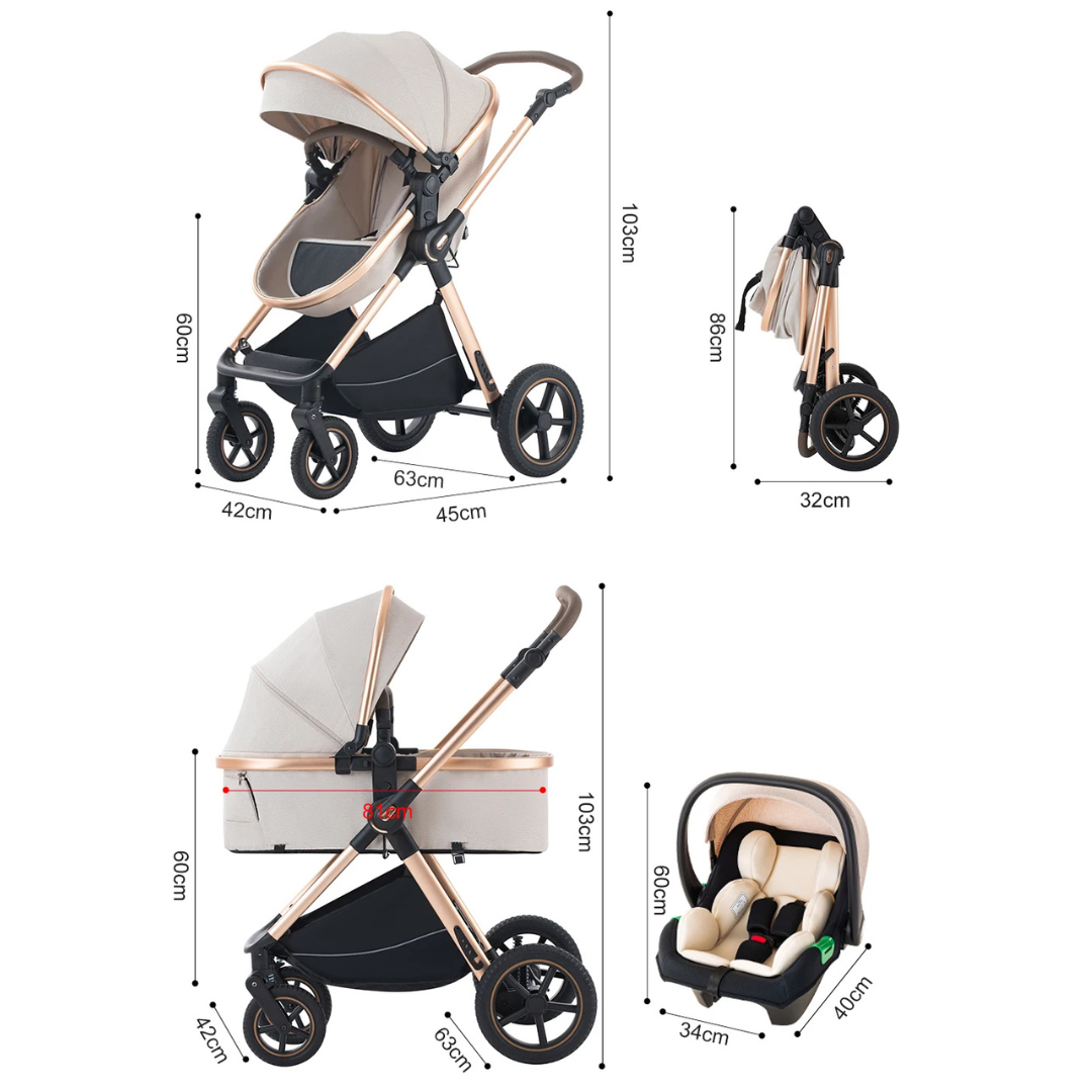 Luxury Travel System and Free HD Baby Monitor Safe Start Bundle