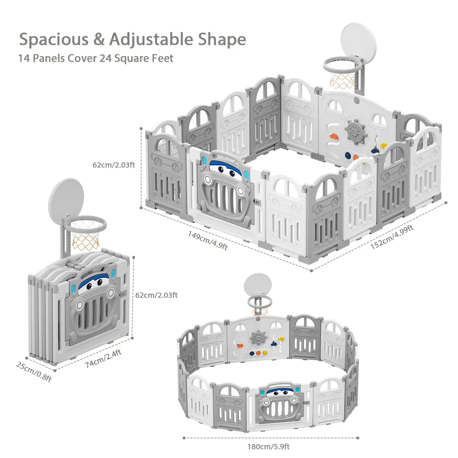 a diagram of a baby playpen with instructions