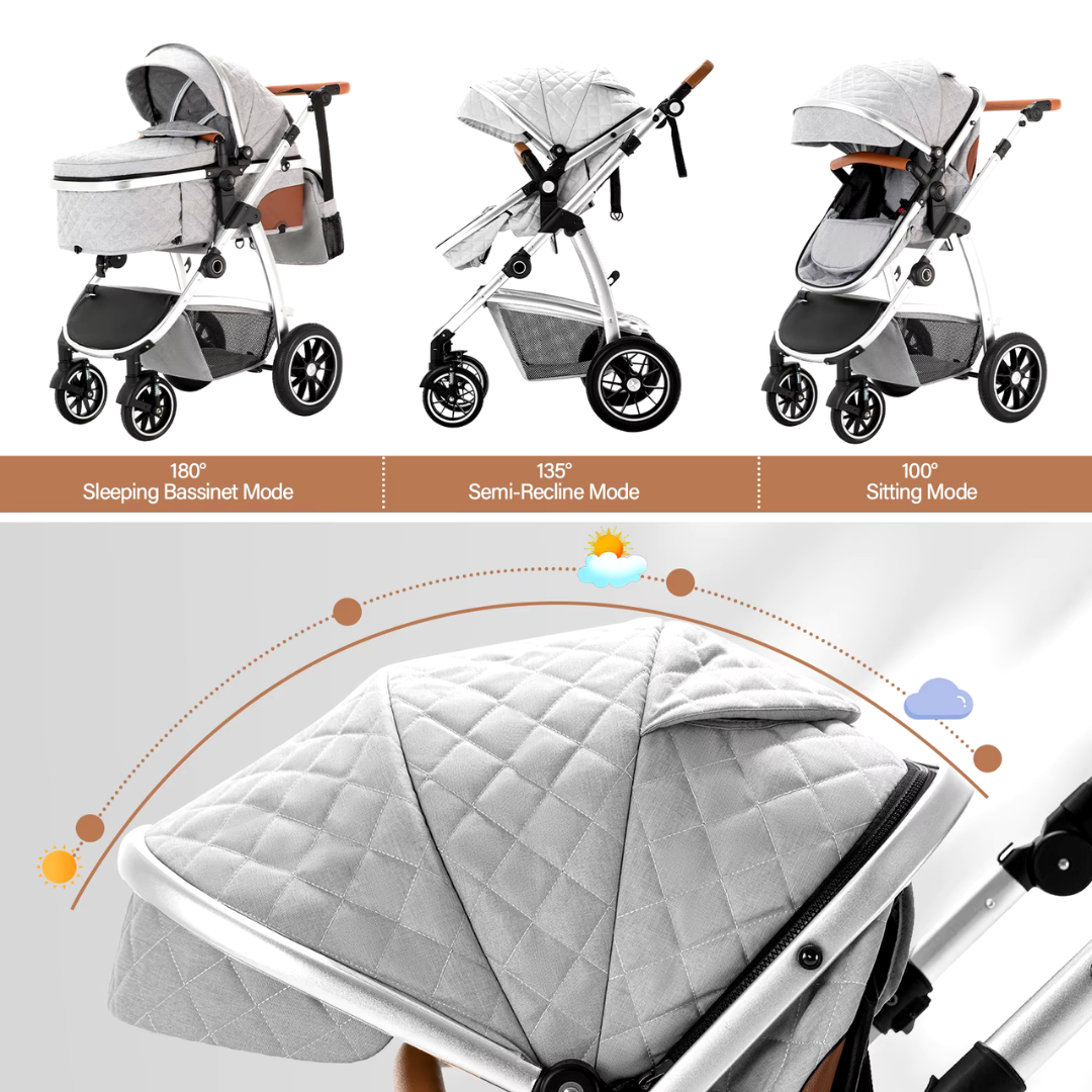 2024 Luxury 3 in 1 Pram and Car Seat Bundle Baby About