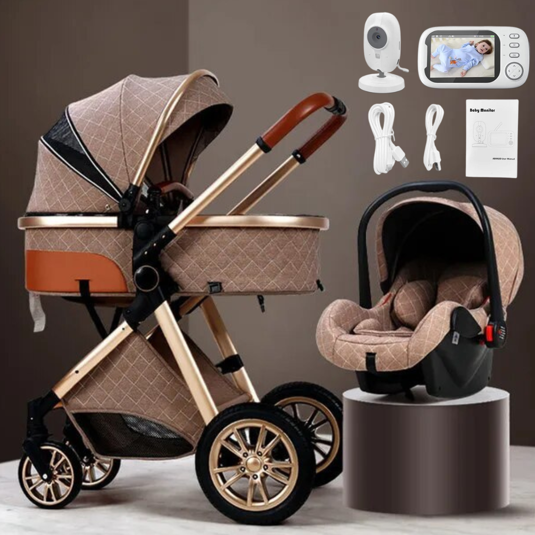 Luxurious 3 in 1 Pushchair Set and Baby Monitor Bundle