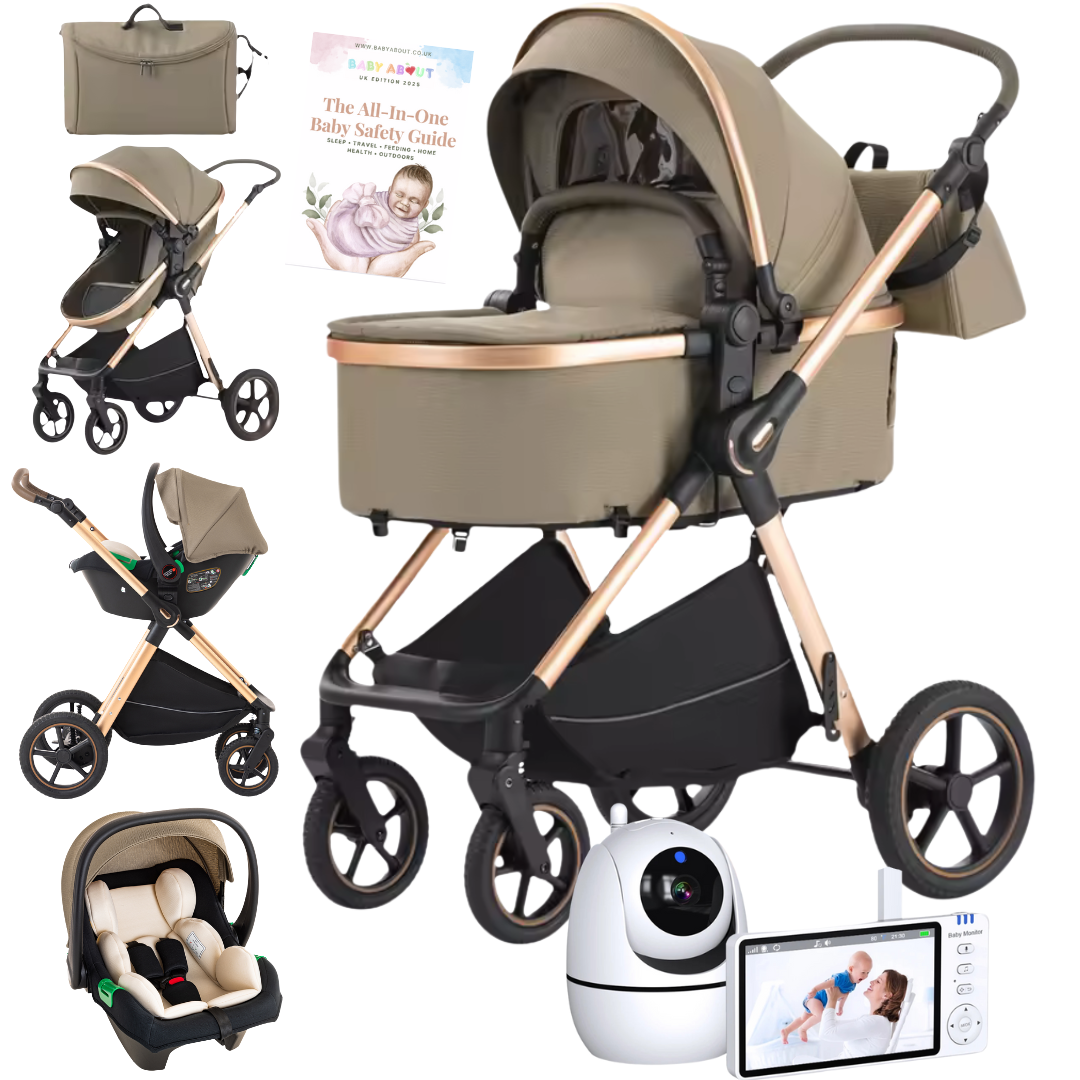 Luxury Travel System and Free HD Baby Monitor Safe Start Bundle