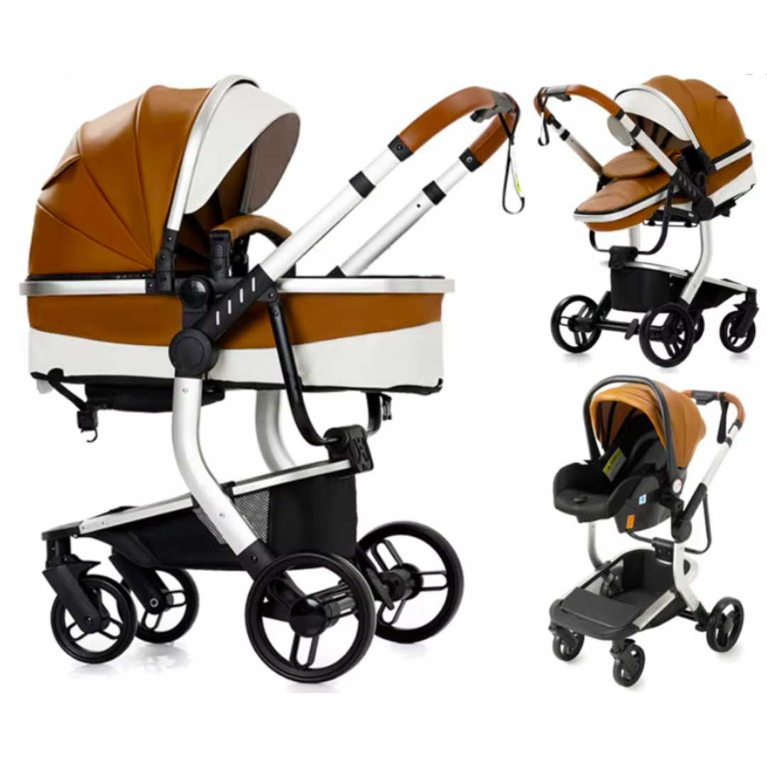 Luxury All in One Leather Pushchair Bundle