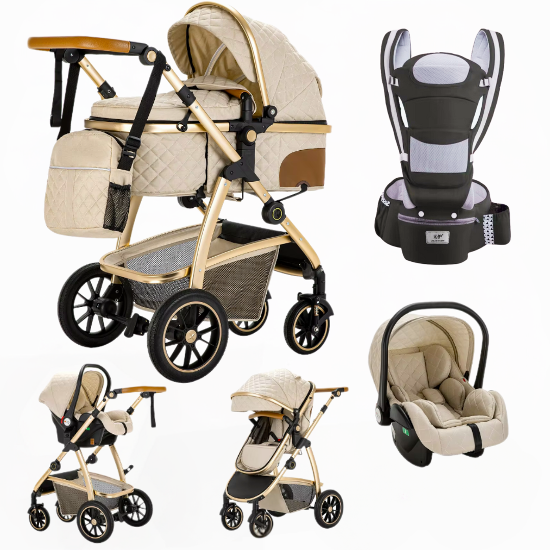 3 in 1 Luxury Pram and Multi-Functional Baby Carrier Travel Bundle