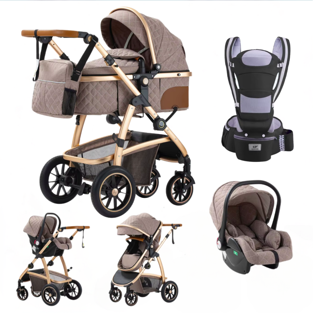 3 in 1 Luxury Pram and Multi-Functional Baby Carrier Travel Bundle