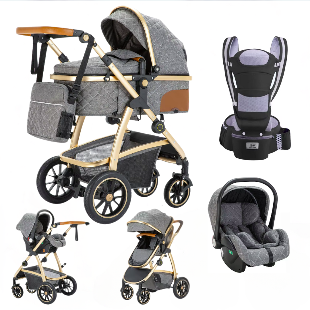 3 in 1 Luxury Pram and Multi-Functional Baby Carrier Travel Bundle