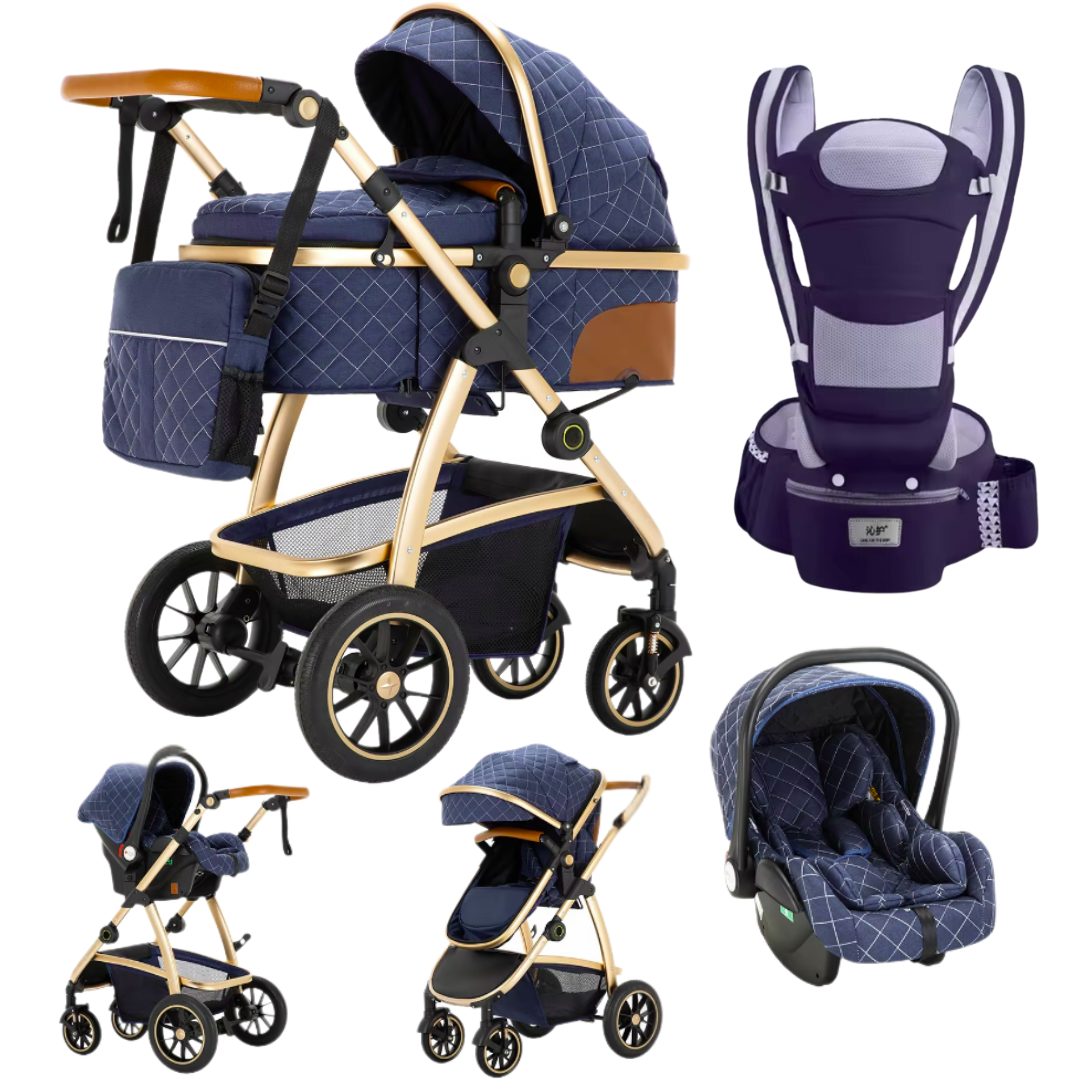 3 in 1 Luxury Pram and Multi-Functional Baby Carrier Travel Bundle