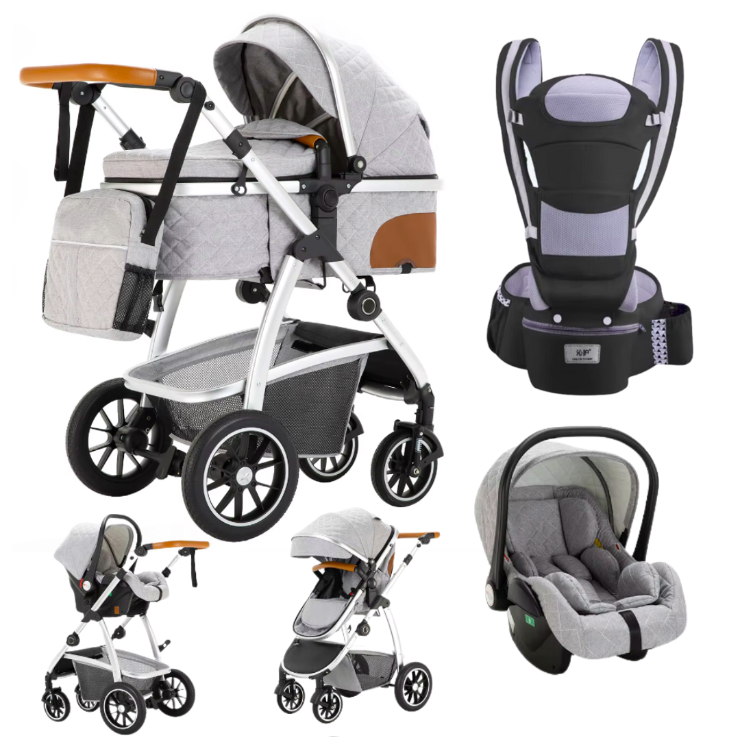 3 in 1 Luxury Pram and Multi-Functional Baby Carrier Travel Bundle