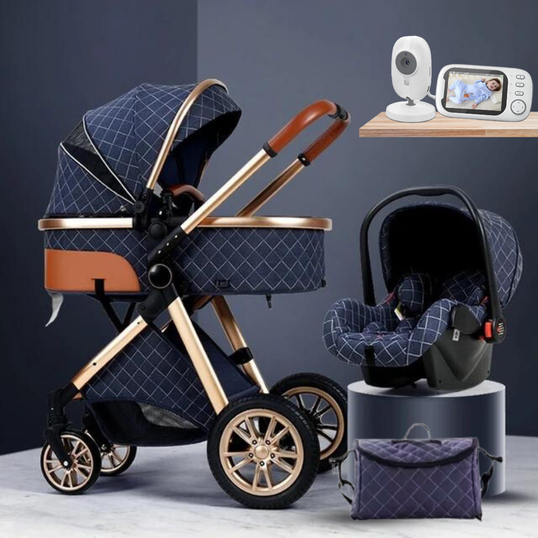 Luxurious 3 in 1 Pushchair Set and Baby Monitor Bundle