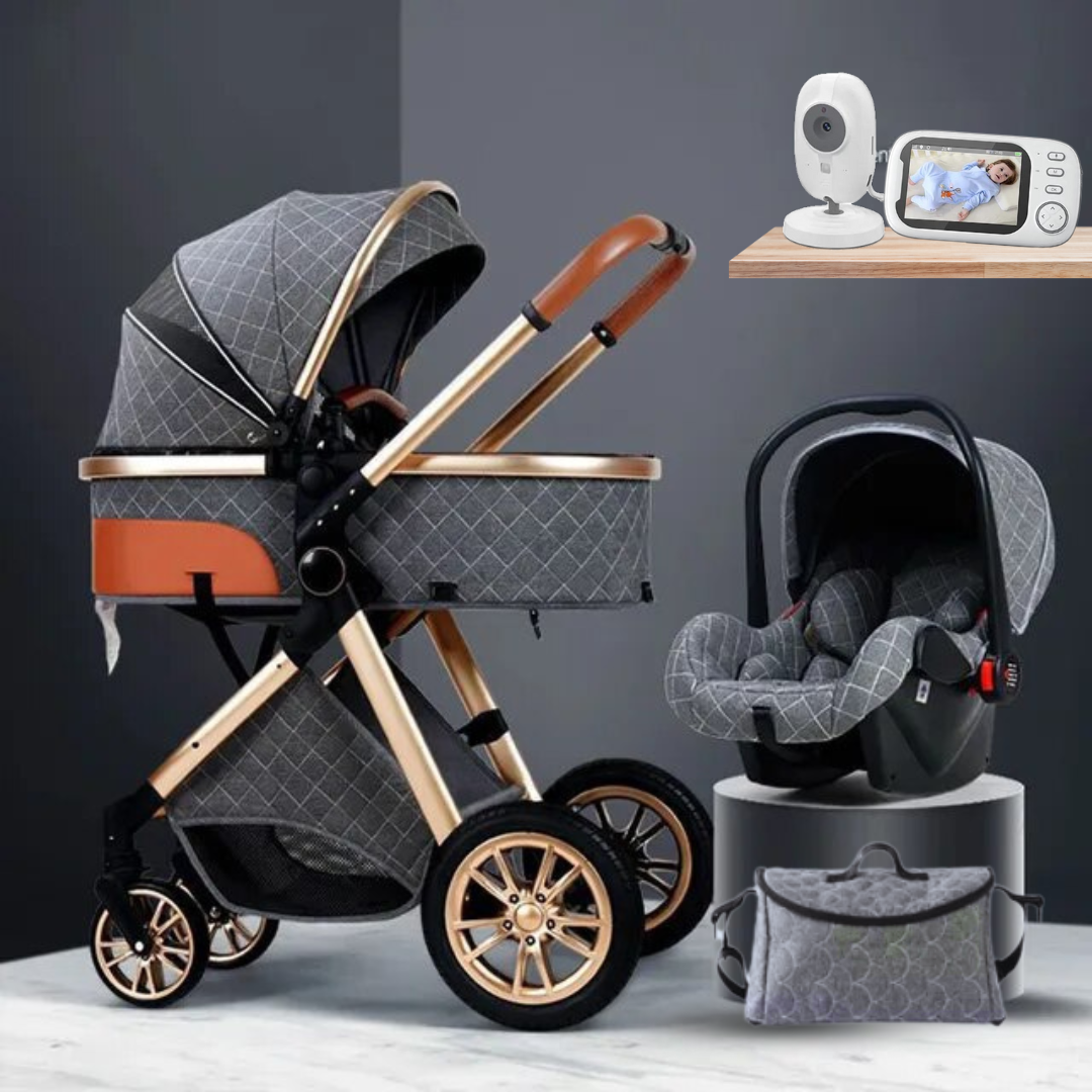 Luxurious 3 in 1 Pushchair Set and Baby Monitor Bundle