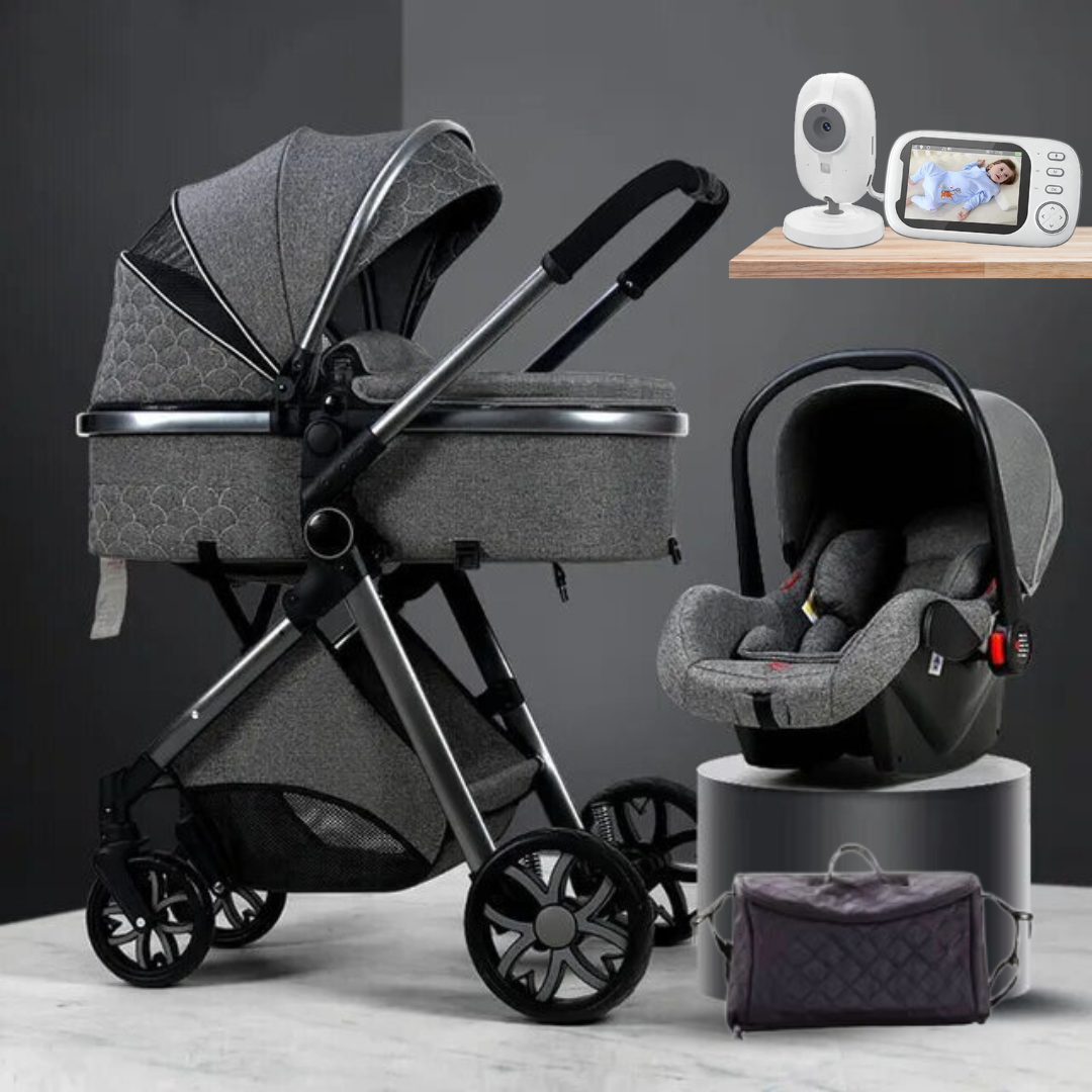 Luxurious 3 in 1 Pushchair Set and Baby Monitor Bundle