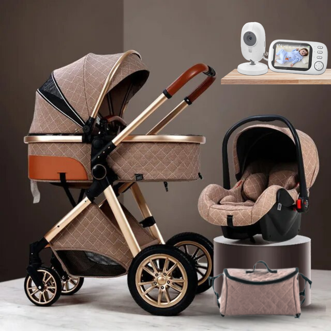 Luxurious 3 in 1 Pushchair Set and Baby Monitor Bundle