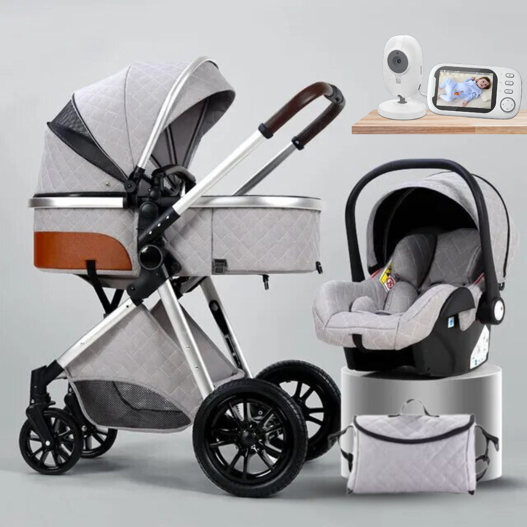 Luxurious 3 in 1 Pushchair Set and Baby Monitor Bundle