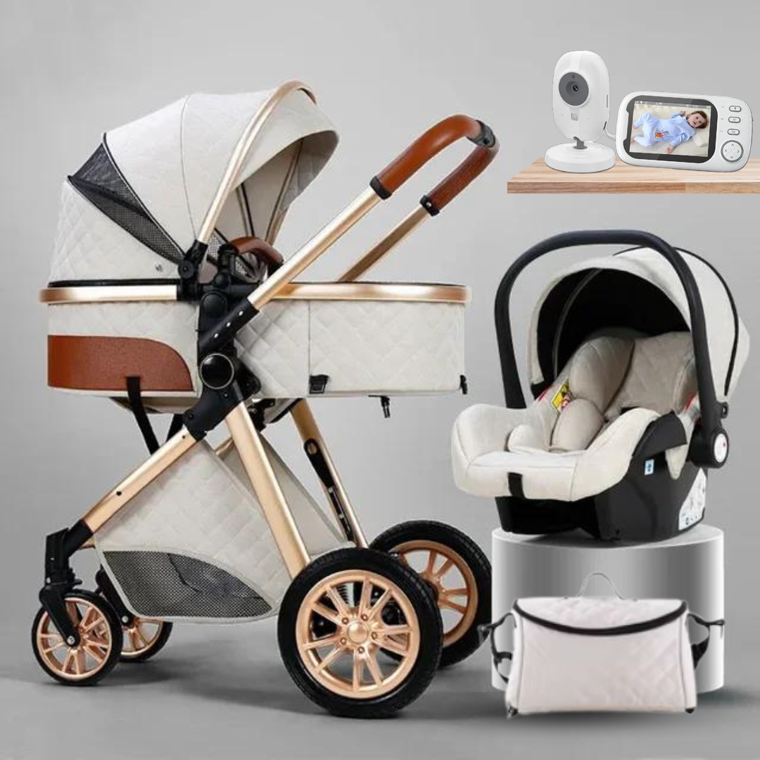 Luxurious 3 in 1 Pushchair Set and Baby Monitor Bundle