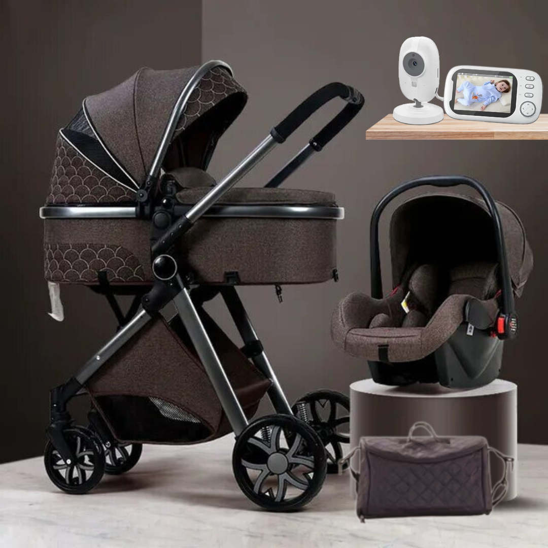 Luxurious 3 in 1 Pushchair Set and Baby Monitor Bundle