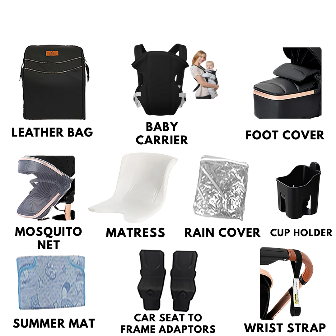 Luxury All in One Leather Pushchair Bundle