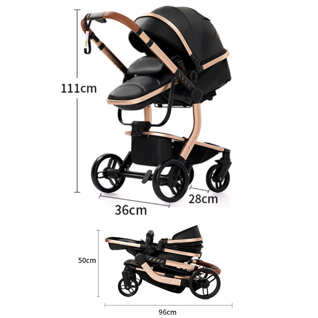 Luxury All in One Leather Pushchair Bundle